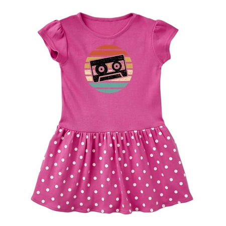 

Inktastic Vintage Cassette Tape Silhouette Gift Toddler Girl Dress