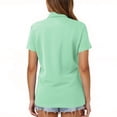 thumbnail image 4 of Womens Polo Shirts Button Down Short Sleeve Shirts Solid Color Basic Tees Dressy Casual Lapel Work Blouses Summer Tops Mint Green S, 4 of 5