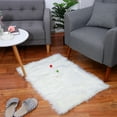 thumbnail image 2 of Unique Bargains Faux Sheepskin Rugs Plush Area Rug White 2x3 Feet, 2 of 8