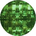 thumbnail image 1 of Ahgly Company Tapis d'Intérieur Rond Lavable en Machine Vert Émeraude Profond Transitionnel, 8 Pieds Rond, 1 of 7
