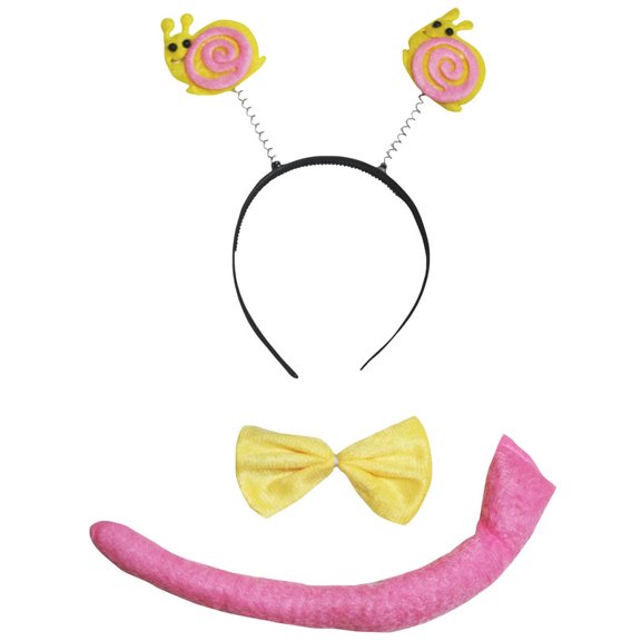 Petitebelle Snail Headband Bowtie Tail 3pc Costume (Yellow/Pink, One Size)