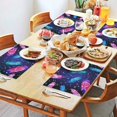 thumbnail image 2 of Neon Feather with Dots Pattern Summer Placemats Table Placemats Set Of 4-Linen Kitchen Washable Placemats Table Mats 11.8"x17.7" Non-Slip Heat Resistant, 2 of 6