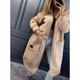 thumbnail image 5 of Fashion Sweatshirts Comfortable Full Zip Up Hoodie Womens Long Fleece Sweatshirt with Pockets Khaki L, 5 of 7