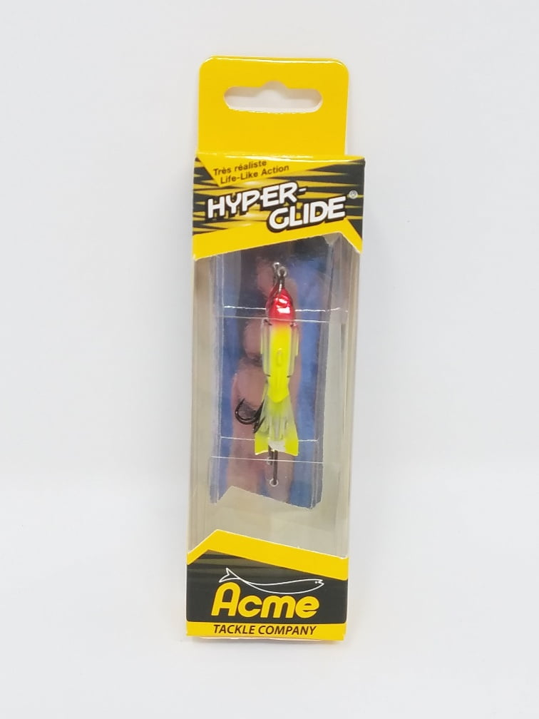 Acme Tackle Hyper-Glide 1.5 Plastic Fishing Minnow Swim Bait Walleye Fishing  Lure, Glow Clown, HG4/GC 
