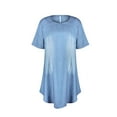 thumbnail image 4 of OSFVNOXV Plus Size Jean Dress for Women Summer Denim Dress Cap Sleeve Distressed Mini Length Loose Sleepwear Loungewear Bottom ,M-3XL, 4 of 6