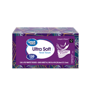 Great Value Ultra Soft 3-Ply Facial Tissue, 120 Sheets