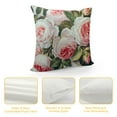 thumbnail image 4 of Pink Square Throw Pillow Cover Elegant Soft Velvet Pillow Covers Rose Pattern Printed Euro Decorative Cushion Cover for Sofa Bed Chair Holiday Party Pink Rose), 4 of 5