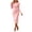 Pink, variant on Bxsruta Womens Midi Dress Long Sleeve Crew Neck Bodycon Ruched Party Evening Gown