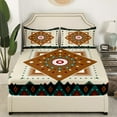 thumbnail image 3 of Erosebridal Retro Aztec Full Sheet Sets, Western Boho Bedding Full Size, Mandala Style Room Decor , 4-Piece, 3 of 7
