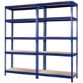 thumbnail image 1 of Gymax 2 Pcs Étagère de Rangement de Garage en Métal à 5 Niveaux de 73 Pieds' Autoportante avec Unité Réglable Bleu, 1 of 10