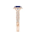 thumbnail image 3 of ANGARA Lab Grown Blue Sapphire Twisted Rope Shank Engagement Ring in 14K Rose Gold for Women (Size-7x5mm) | September Birthstone, Anniversary, Jewelry Gift for Women | Lab Grown Blue Sapphire Ring, 3 of 8