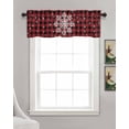 thumbnail image 3 of Faux Linen Valances for Windows Merry Christmas Snowflakes,Buffalo Plaid Red Black Curtains Valance Light Filtering Rod Pocket Small Window Treatment for Kitchen Living Room Bedroom 54x18In, 3 of 6