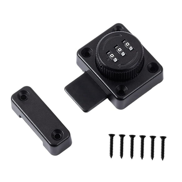 Tnarru Password Rotary Hasp Lock 3 Digit Combination Lock Easy to Install Sturdy Accessories Gate Door Latch Locks for Doors Garages Black