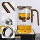 thumbnail image 2 of Water Separation Glass Teapot with Wooden Handle, Magical Teapot with Infuser, 2 of 4