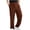Brown, variant on Men's Athletic-Fit Casual Stretch Pants Elastic-Waisted Solid Color Pocket Hoodie Pants Loose Tracksuit Pants Gray