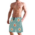thumbnail image 2 of Dailycode Men's Quick Dry Swim Trunks Beach Shorts Casual Summer Board Shorts with Pockets, Christmas Stars and Dots, 2 of 8