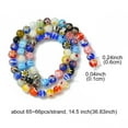 thumbnail image 2 of 1Strand Handmade Millefiori Glass Round Bead Strands Mixed Color 6mm Hole: 1mm about 65~66pcs/strand 14.5 inch, 2 of 2