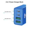 thumbnail image 2 of [Cargador] Cargador de pared USB C Aiminu, 40 W, rápido, 4 puertos, PD + QC, 2 of 7