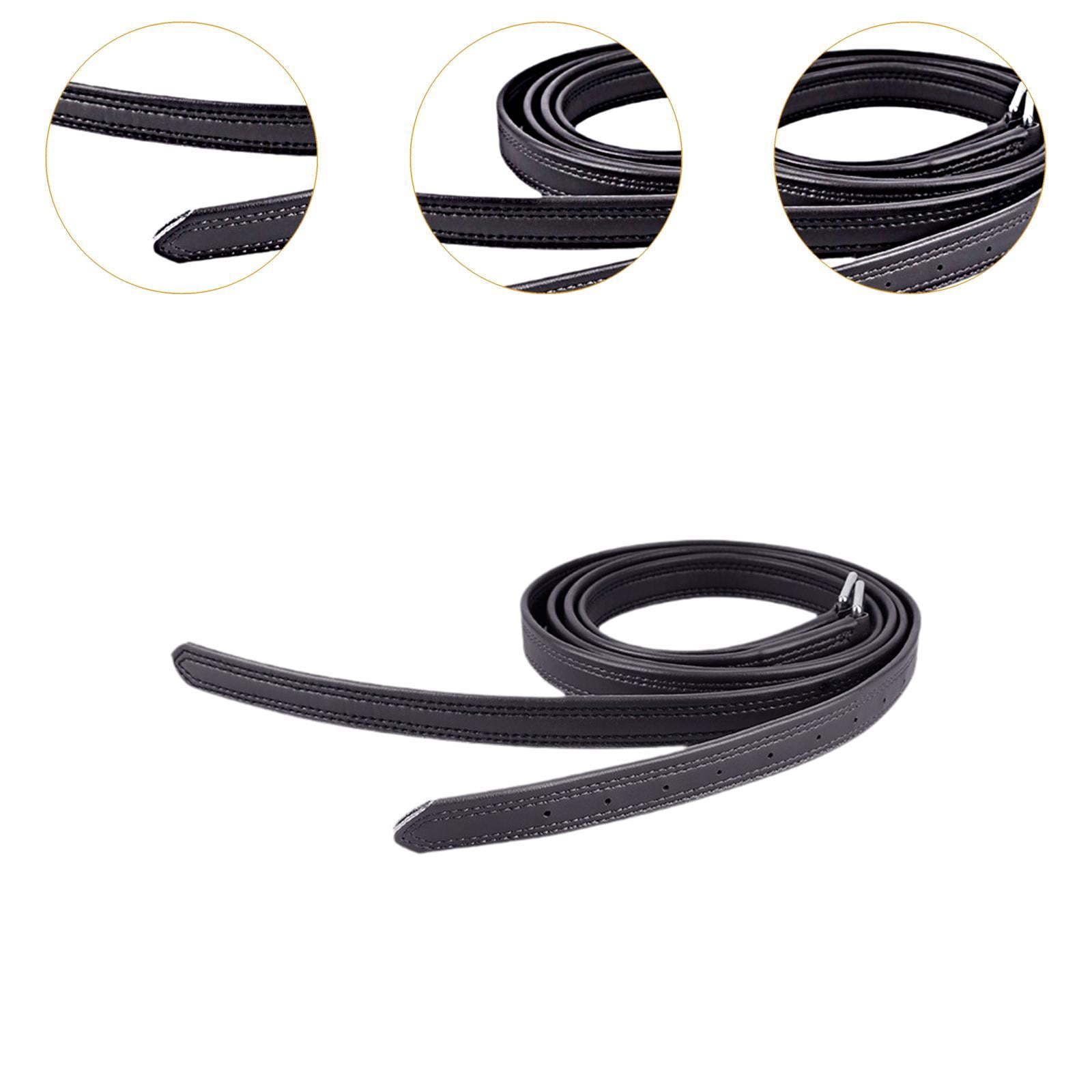 Wswqop 2Pcs English Stirrup Leathers Equestrian Gear Easy Care 1.25 M Length Adjustable Black