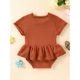 thumbnail image 3 of Bagilaanoe Newborn Summer Outfits Baby Girl Rompers Dress Short Sleeve Bodysuits 3M 6M 12M 18M Infant Knit A-line Dresses, 3 of 8