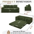 thumbnail image 2 of SEENYOO 82.25" Lounge Sofa, Living Room Sofas, 3-Seat Convertible Sleeper, 2-in-1 Corduroy with Storage & Cup Holders, No Assembly, Green, 2 of 15