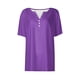 thumbnail image 4 of Puntoco 2024 tops de moda de verano para mujer, top informal de manga corta con cuello en V de Color sólido para mujer, 4 of 5