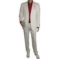 thumbnail image 2 of Adolfo Men's Linen Suit summer suit Breathable and comfortable C500 White, 2 of 11