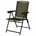 thumbnail image 4 of Gymax 2 Pcs Chaises Pliantes à Sangle Accoudoirs en Acier pour Patio et Camping avec Dossier Réglable, 4 of 7