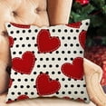 thumbnail image 4 of Valentines Pillow Covers 18x18 Inch, Black Polka Dot Red Love Heart Throw Pillows Case, Valentine's Day Anniversary Decorative Cushion Covers Farmhouse Outdoor Decor for Home Sofa Bed Valentine Gift, 4 of 6