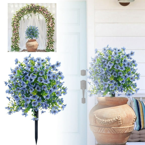 Artificial Topiary Trees - Ball Shaped Bushes with Ground Spikes for Indoor Outdoor Decor - UV Resistant Shrubs for Porch, Garden, Entryway - Low Maintenance