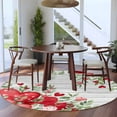 thumbnail image 3 of Valentines Love Heart Round Area Rug 8Ft Washable Large Circle Rugs for Living Room Dorm, Red Eucalyptus Botanical Vintage Non-Slip Carpet Floor Mats Indoor Outdoor Carpet Runner Aesthetic Home Decor, 3 of 8