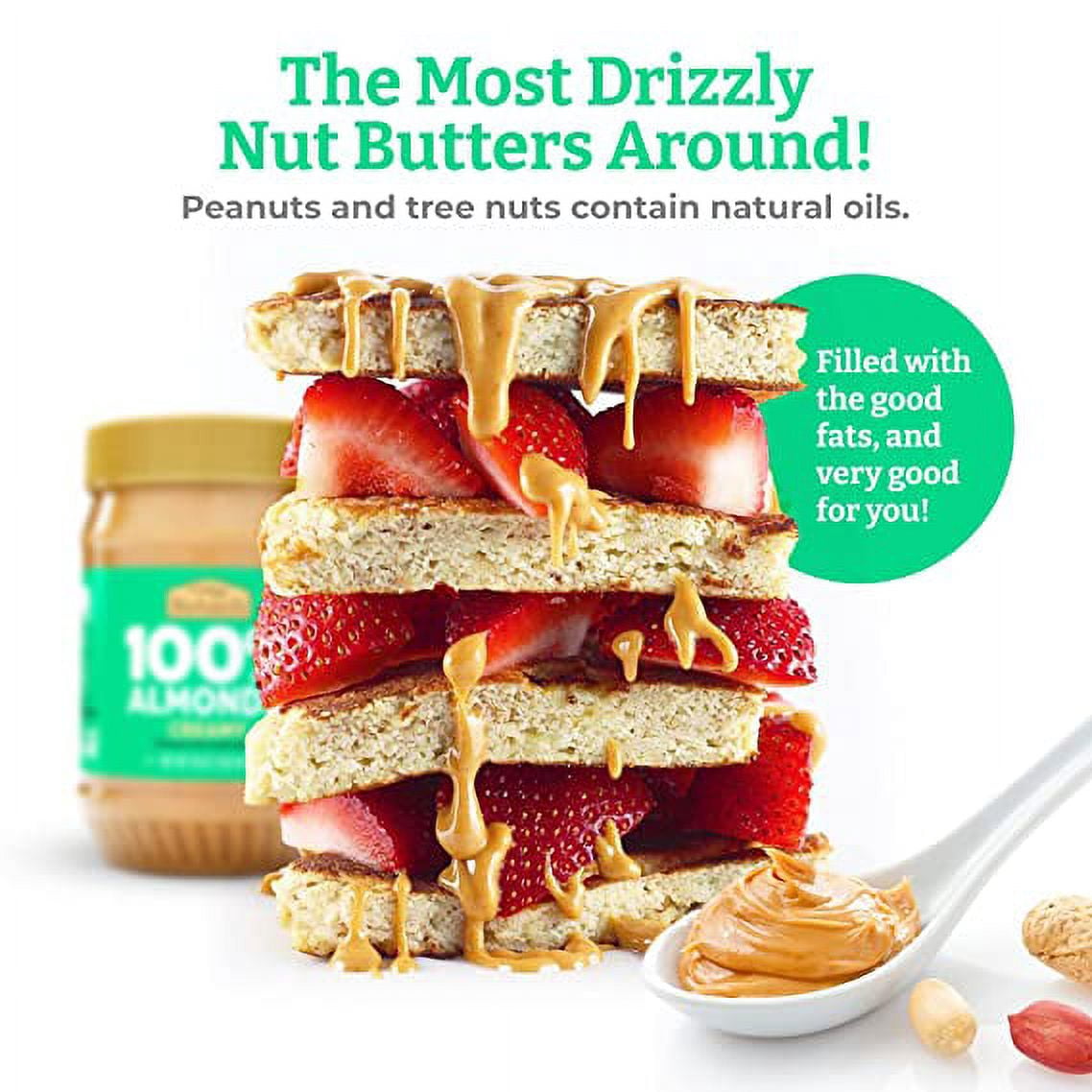 Almond Butter No Sugar Added, Made with Dry Roasted Almonds Pack of 6