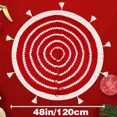 thumbnail image 3 of . Falda Navideña Roja Con Borlas Circulares De 48 Pulgadas, 3 of 8