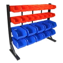 Erie Tools® Heavy Duty 60 Bin Parts Rack for Garage Organization ...