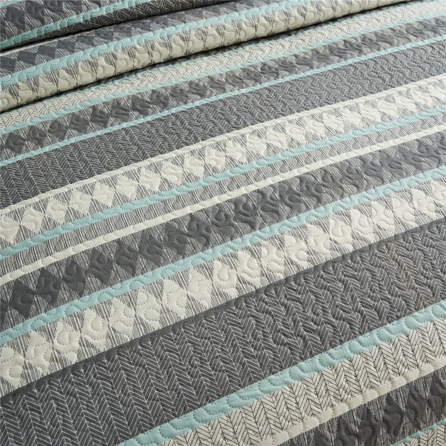 JML 3 Piece Queen Quilt Set 1 Quilt & 2 Shams, Soft Lightweight Coverlet Set, 88"x92"