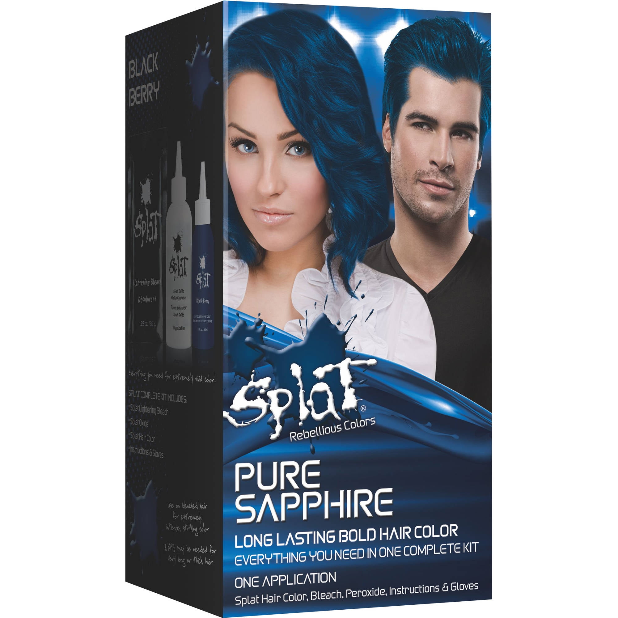 Splat Bold Hair Color Semi Permanent Kit Pure Sapphire Walmartcom