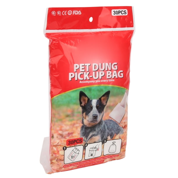 Bolsa para excrementos de perros, bolsa gruesa desechable para recoger excrementos de mascotas de doble capa para mascotas pequeñas y medianas (30 unidades)