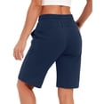 thumbnail image 4 of SPECIAL MAGIC Women’s Cotton Bermuda Sweat Shorts 10" Knee-Length Athletic Shorts with Pockets for Workout Lounge Sports, 4 of 7