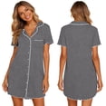 thumbnail image 2 of TaTaai Women's Casual Sleep Dress with Turn-Down Collar, Button Front, Side Pocket, and Soft Comfortable Fit Gift, 2 of 7