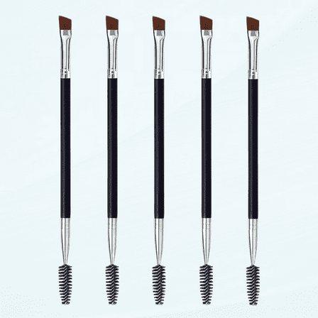 Eye brow Brush, Angled Eyebrow Brush and Spoolie Brush, Eyelash Comb Eyebrow Brush Tool (5 Pcs)