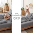 thumbnail image 5 of Unique Bargains Fitted Sheet Microfiber Bed Sheets Breathable for All Seasons 53.9"x74.8" Light Grey, 5 of 5