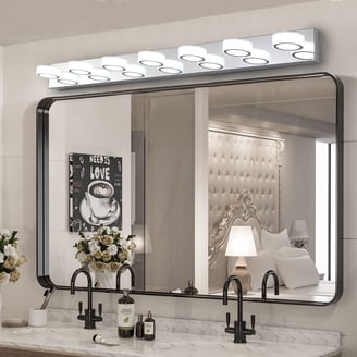 Modern LED Bathroom Vanity Light 24 Inch – 18W Dimmable, 3CCT, Crystal Acrylic Shade, Chrome Finish, Over-Mirror Lighting With 85+ CRI