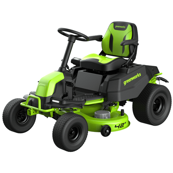 Greenworks Pro 80V 42" Electric Lawn Tractor, Riding Mower with (4) 5.0Ah Batteries and (600W) Plug in Charger