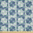 thumbnail image 2 of Ambesonne Floral Fabric by the Yard Microfiber, Circles Squares Flower Petal, 3 Yards, Dark Violet Pale Grey, 2 of 2