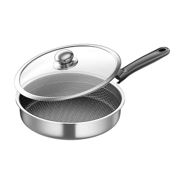 SIfdSeng Honeycomb Nonstick Stainless Steel Skillet Frying Pan with Even Heat Distribution for Cooking