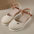 thumbnail image 2 of LUOGENLI Female Womens Sandals Wide Width Arch Support Women's Summer Fashion Wedge Heeled Cloth Braid Sandals Casual Comfort Lightweight Non Sandals Platform Sandals Women Size 5.5 Black 40, 2 of 8