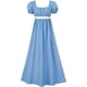 thumbnail image 2 of Maxi vestidos para mujer con cinturón de satén con volantes y manga abombada, vestido formal de fiesta de graduación, 2 of 5