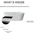 thumbnail image 5 of HEATGENE 62 Inches Acrylic Freestanding Bathtub Contemporary Soaking Tub Oval Modern Bathtub Easy to Install UPC Certified Drain & Overflow Assembly Included, 5 of 6