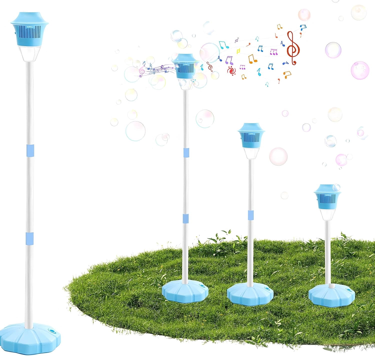 Bubble Machine Maker Stand - Automatic Bubble Machine | Road Lamp Shape Outdoor Entertainment | Rechargeable Automatic Endless Bubble Fun for All,Built-in Music & Night Light | Party Decor
