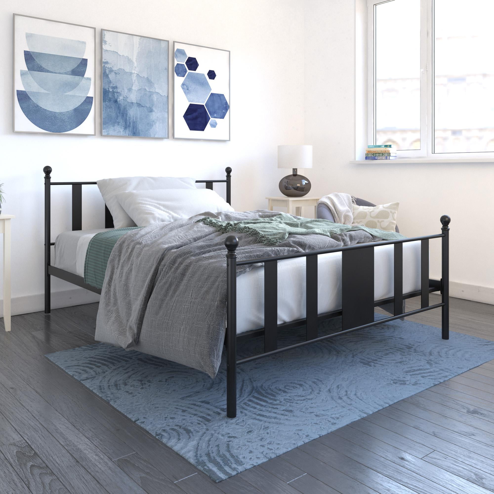 DHP Langham Metal Platform Bed with Adjustable Height, Full, Black